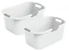 Rotho 2er-Set Wäschekorb 40L Country - Wäschesammler groß - Produktbild-Vorschau 1