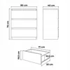 Kommode AVEN 80cm, Schrank 3 Schubladen, Wohnzimmer, Produktbild-Vorschau 5