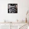 Wanduhr aus Glas mit Motiv Bulldoggenportrait- 30 x 30 cm - Produktbild-Vorschau 3