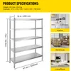 SucceBuy Regál 48x18,5 palce, pětiúrovňové nastavitelné Náhled obrázku produktu 7