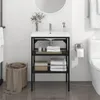 vidaXL Rám umývadla do kúpeľne čierny 59x38x83 cm železo Náhľad obrázku produktu 2