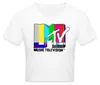Spreadshirt MTV Music Television TV-Statik-Logo Crop Top, Produktbild-Vorschau 1