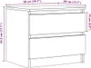 A line drawing of a nightstand with dimensions indicated. Anteprima dell’immagine prodotto