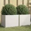 vidaXL Pflanzkübel 2 Stk. Weiß 32x30x29 cm Stahl Produktbild-Vorschau 2