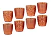 8er Set Windlicht 7,5cm Glas Orange Braun Teelichthalter Produktbild-Vorschau 1