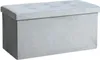 A light gray upholstered storage ottoman is shown from the front in a studio setting. Produktbild-Vorschau