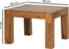 Couchtisch Sheesham Massivholz 60cm Landhausstil Dunkelbraun in Gesamtansicht mit massiven Holzbeinen. Podgląd zdjęcia produktu