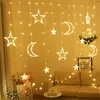 LED Stern Mond Lichtervorhang Lichterkette Produktbild-Vorschau 1