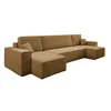 Wohnlandschaft U-Form Cappuccino COMO Cord mit Bett Sofa Produktbild-Vorschau 4