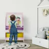 Relaxdays Kinderregal mit Tafel, Spielzeugregal mit 2 Produktbild-Vorschau 3