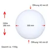 Kugelglas Ø 300mm Lampenglas Weiß matt E27 Ersatzglas Produktbild-Vorschau 2
