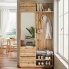 Compacte garderobe met spiegel en zitbank, garderobe voor Productafbeelding-voorbeeld 4
