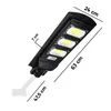 A solar street light with dimensions indicated by measurement lines and text. Anteprima dell’immagine prodotto