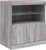 vidaXL Credenza con luci LED Grigio Sonoma 142,5x37x67 cm Anteprima dell’immagine prodotto 11