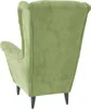 vidaXL Fauteuil à oreilles avec pouf Vert clair velours Voir les images du produit 6