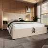 A bedroom scene with a bed, nightstand, and window. Produktbild-Vorschau