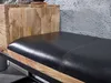 Geitenlederbank - Retrostil massiver Holzbänke - Metallbank Produktbild-Vorschau 6