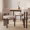 4er Set Esszimmerstuhl Stoff Beige - Beine Dunkle Produktbild-Vorschau 2