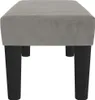 A front view of a gray velvet bench with black legs. Náhľad obrázku produktu
