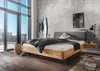 Bett Charleroi 180x220 cm Sonderlänge Wildeiche Massiv Stoffkopfteil Anthrazit Produktbild-Vorschau