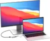 A monitor and a laptop are connected by a USB-C hub. Voir les images du produit