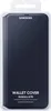 A dark blue Samsung Galaxy A70 wallet cover in its retail packaging. Produktbild-Vorschau