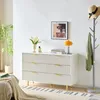 Kommode mit 6 Schubladen, elegantem Prägedesign, goldenen Produktbild-Vorschau 9