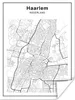 MuchoWow® Poster Stadtplan - Schwarz und Weiß - Haarlem Produktbild-Vorschau 1
