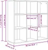 A diagram showing the dimensions of a bookshelf. Produktbild-Vorschau