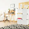 LZQ 6 boxů DIY Policový systém Šatní skříň s dveřmi Zásuvný Náhled obrázku produktu 3