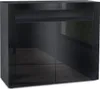 A black sideboard with two doors and one open shelf, shown in a studio setting with a dark background. Produktbild-Vorschau
