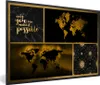 MuchoWow® Gerahmtes Poster Weltkarte - Collage - Luxus - Produktbild-Vorschau 1