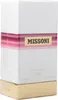A white perfume box with pink stripes and gold base. Produktbild-Vorschau