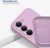 Close-up of a purple smartphone case, showing the camera cutout and the interior lining. Produktbild-Vorschau
