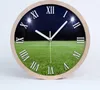 Holzuhr 25fi cm wanduhr - weiße Spitzen - Fußballplatz Produktbild-Vorschau 1