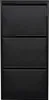 A black shoe cabinet with three flip-down doors. Náhľad obrázku produktu