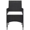 vidaXL 3-tlg. Bistro-Set Poly Rattan und Hartglas Schwarz - Produktbild-Vorschau 6
