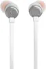 A close-up studio shot of a pair of white in-ear headphones. Produktbild-Vorschau