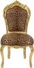 A single gold-colored chair with leopard print upholstery. Produktbild-Vorschau