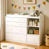 Wickelkommode Weiß 120x50x91.5cm, Wickeltisch mit 5 Produktbild-Vorschau 1