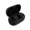 A pair of black wireless earbuds in an open black charging case, set against a white background. Voir les images du produit