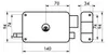 Serrure horizontale en applique double entrée à tirage pour Voir les images du produit 2
