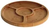 Ø28cm Servierplatte aus natürlichem Holz mit 4 geteilten Produktbild-Vorschau 4