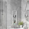 vidaXL Cabine de douche blanche 60 x 20 x 9,5 cm en acier Voir les images du produit 2
