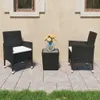 vidaXL 3-tlg. Bistro-Set Poly Rattan und Hartglas Schwarz - Produktbild-Vorschau 2