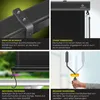 A collage of four images showcasing different features of a KESSER® Senkrechtmarkise. Produktbild-Vorschau