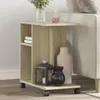 vidaXL Beistelltisch mit Rollen Sonoma-Eiche 50x30x55 cm Produktbild-Vorschau 2