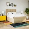 Industrie-Stil Boxspringbett mit Matratze Creme 140x200 cm Produktbild-Vorschau 5