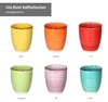 6er Kaffeebecher Set Uni bunt 350 ml ohne Henkel Produktbild-Vorschau 3