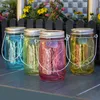 LED Solar Glas - Windlicht - mit Drahtlichterkette - Produktbild-Vorschau 3